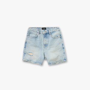 Busy Doing Nothing Denim Short - Dusty Blue