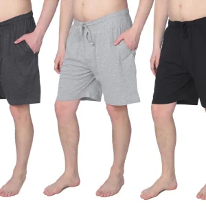 Men's 3 Pack Plus Size Jersey Knit Pajama Shorts, Lounge Shorts