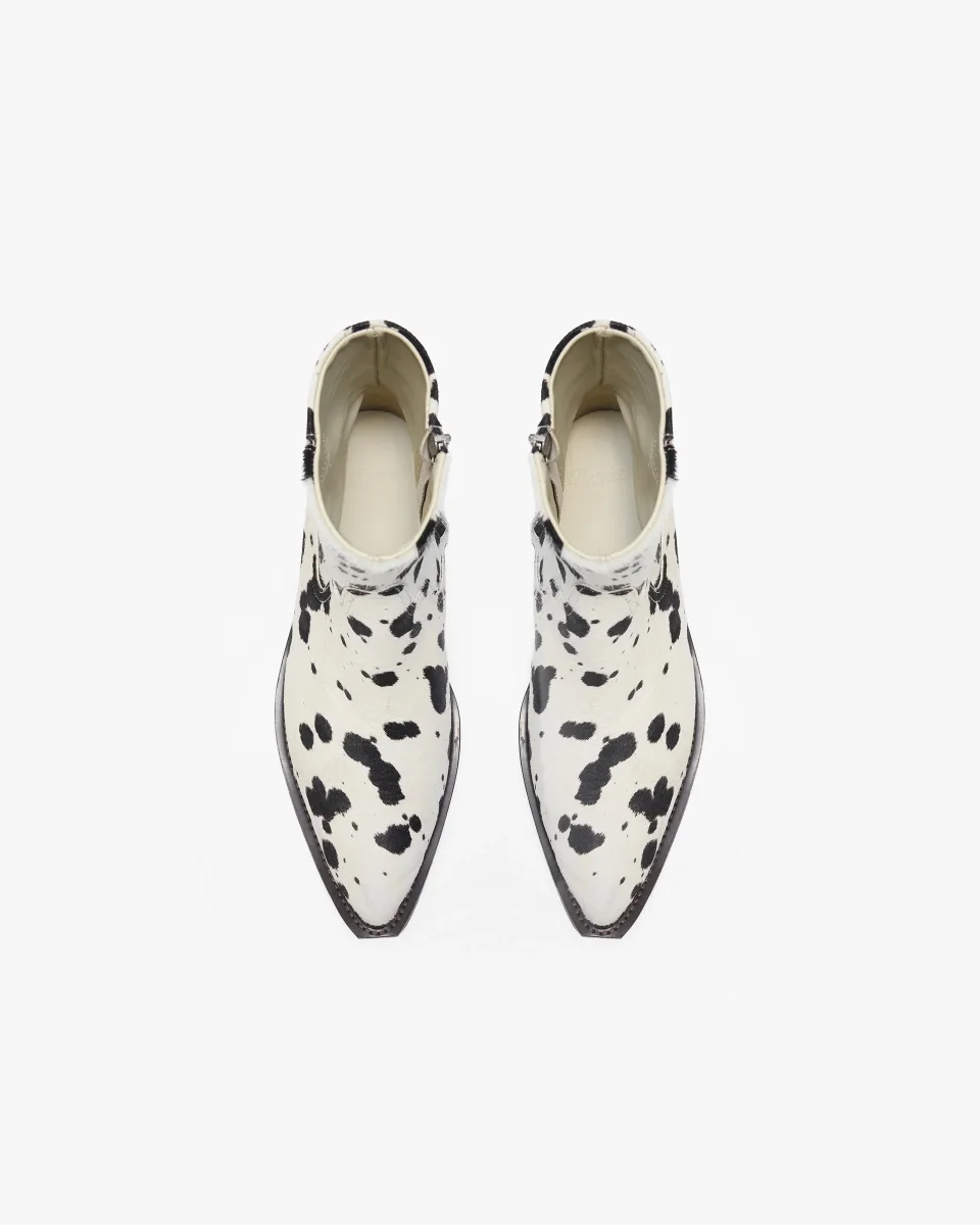 Michael Zip Boot Cowhide - Flat White Black - Image 6