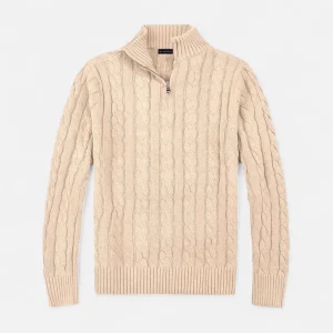 Valmonti | Men’s Old Money Sweater – Timeless Half-Zip Classic