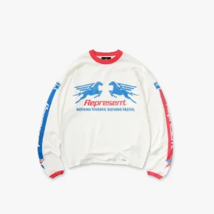 Mesh Pegasus Long Sleeve T-Shirt - Flat White