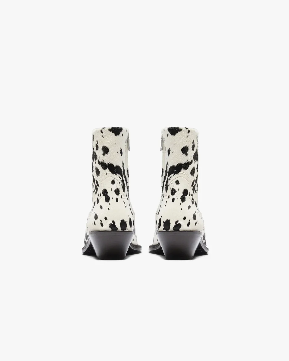 Michael Zip Boot Cowhide - Flat White Black - Image 5