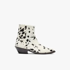 Michael Zip Boot Cowhide - Flat White Black