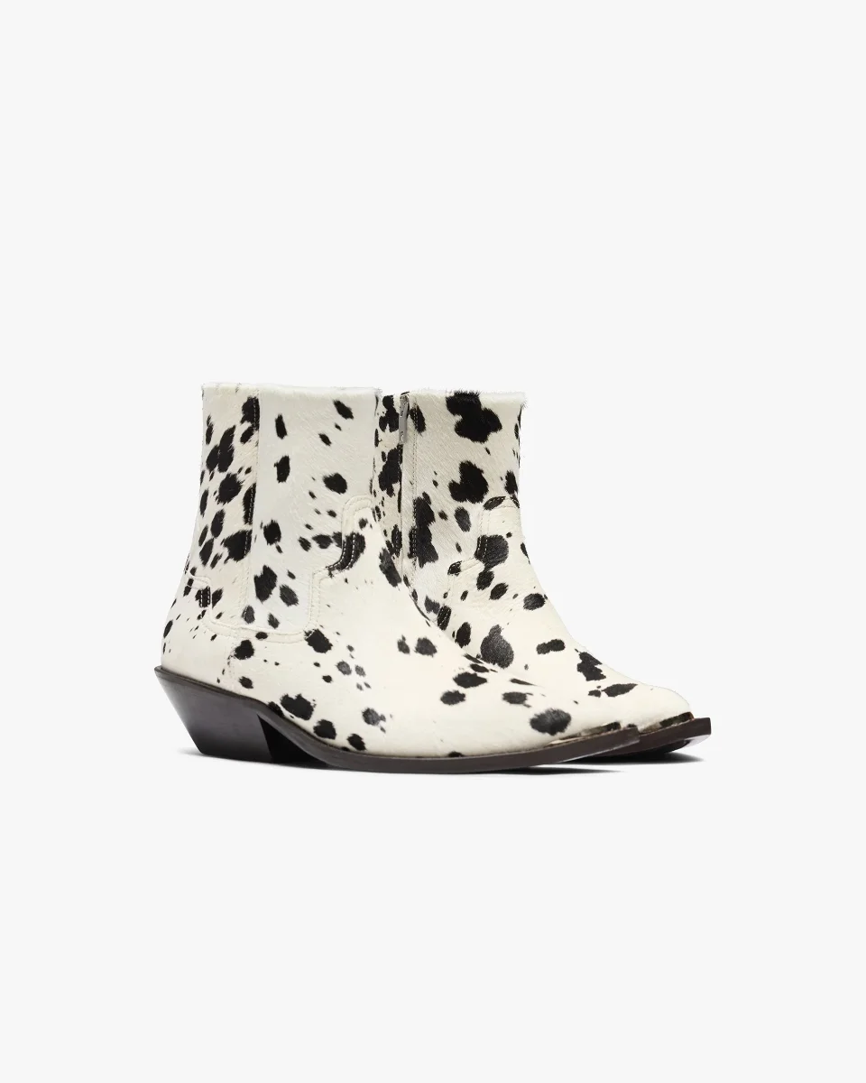 Michael Zip Boot Cowhide - Flat White Black - Image 3