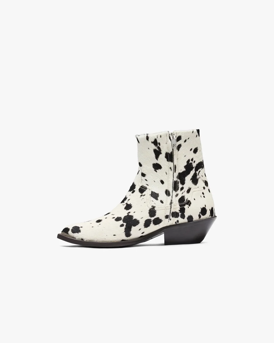 Michael Zip Boot Cowhide - Flat White Black - Image 4